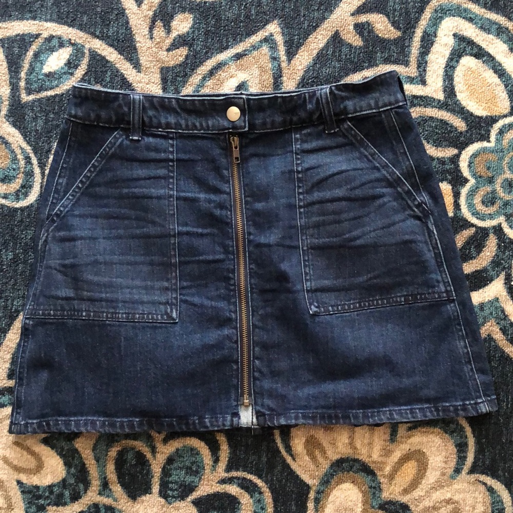 Madewell zip front mini skirt
